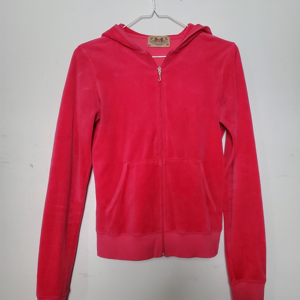 Y2K Vintage Juicy Couture Velour Zip-Up Hoodie in Pink 💟
